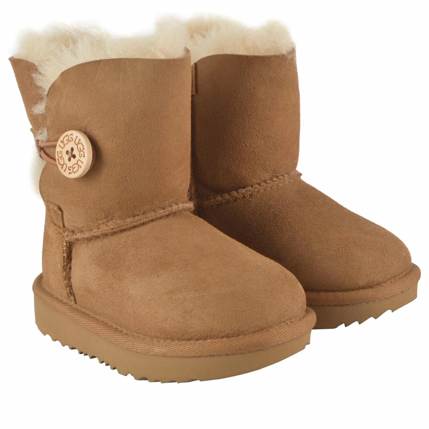 Ugg Boys Bailey Button Boots for Baby Shoes and Boots Colour Chestnut - Image 3