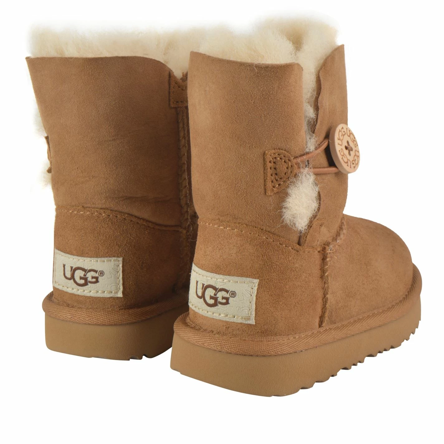 Ugg Boys Bailey Button Boots for Baby Shoes and Boots Colour Chestnut - Image 4