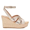 Ugg Careena Wedge Sandals for Heels Colour Pale Gold Met