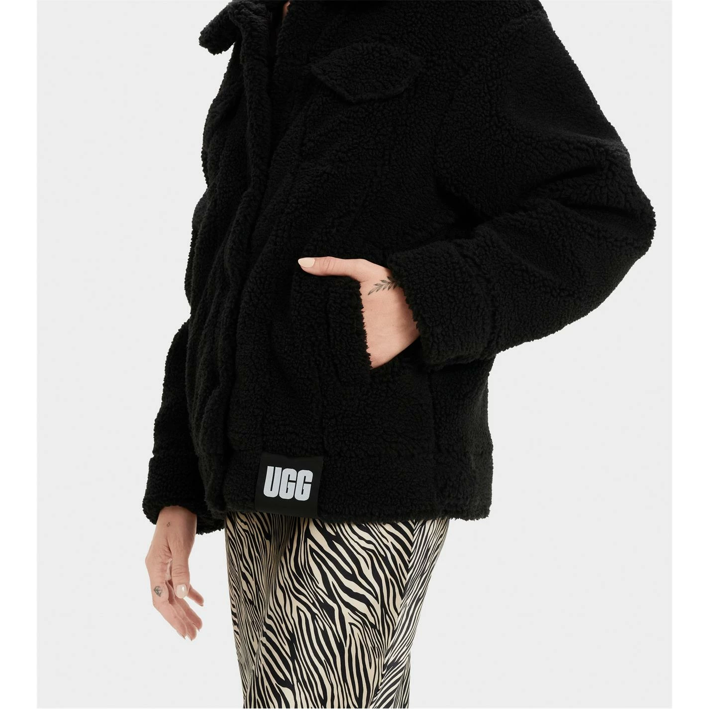 Ugg Frankie Sherpa Jacket for Coats & Jackets Colour Black - Image 3