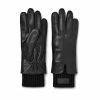 Ugg UGG Knit Cuff Leather Gloves Ladies for Ladies' Gloves Colour Black